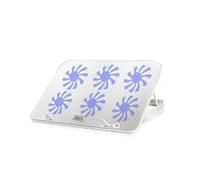 (White) 11-18inch Gaming Laptop Cooler 6 Quiet Fans and LED Light 5 Heights Adjustment