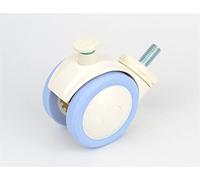 White 2.5 Inch Casters Wheels with Brake M10x20 Screw Mute Wearable for Trolley Industrial Casters 4Pcs Casters