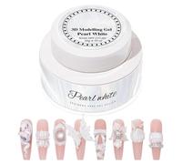 White 3D Sculpting Gel for Nails, Quick Dry, 3D Building Manicure Tools | 20g Nail Sculpting Tools for Women Girls Studio Date Home Holiday Party Wedding, Securely Bonds Rhinestones