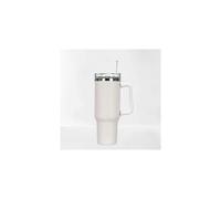 (White)40oz Reusable Vacuum Quencher Tumbler With Straw, Leak Resistant Lid, Insulated Cup, Maintains Cold, Heat, And Ice For Hours