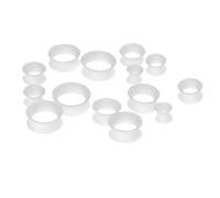 (White) 7 Pairs Silicone Flexible Ear Tunnels Stretcher Gauges 8mm Elastic Ear Plugs Jewelry