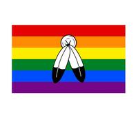 White 90x150 Cm Drapeau Gay Double Spirit 90x150cm Drapeau Haute Qualité ""Nipseyteko