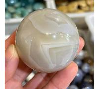 White Agate Crystal Ball Quartz Magic Decoration Ornaments (Size : 50-60mm) Gemstone Stone