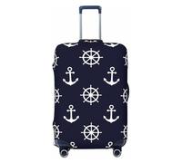White Anchor - Housses de protection élastiques pour bagages de voyage Bleu marine pour valises de 45 à 32 cm, Noir, Mediano