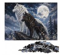 White and Black Wolves in Winter Puzzle en Bois | Moment puzzle à partager avec moment puzzle seul ou à plusieurs le w nd.