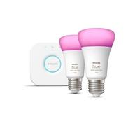 Philips Hue White and Color ambiance Kit de démarrage : 2 ampoules connectées E27 (1100)