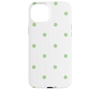 White and Green Polka Dots Classic Polkadots Girl Preppy Coque pour iPhone 15 Plus