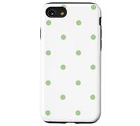 White and Green Polka Dots Classic Polkadots Girl Preppy Coque pour iPhone SE (2020) / 7/8