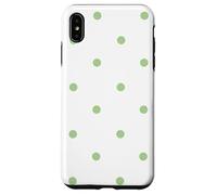 White and Green Polka Dots Classic Polkadots Girl Preppy Coque pour iPhone XS Max