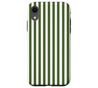White and Green Stripes Geometric Vertical Lines Pattern Coque pour iPhone XR