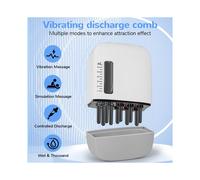 (White and Grey)Electric Head Scalp Massager Red Light Vibration Massage Comb Essential Oil Liquid Guide Massager Anti Hair Loss Scalp Care Tool