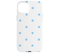 White and Light Blue Polka Dots Classic Polkadots GirlPreppy Coque pour iPhone 15 Plus