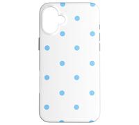 White and Light Blue Polka Dots Classic Polkadots GirlPreppy Coque pour iPhone 16 Plus