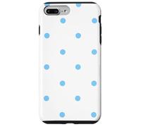 White and Light Blue Polka Dots Classic Polkadots GirlPreppy Coque pour iPhone 7 Plus/8 Plus