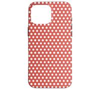 White and Live Coral Motif à Pois Saumon Coque pour iPhone 16 Pro Max