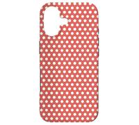 White and Live Coral Motif à Pois Saumon Coque pour iPhone 17