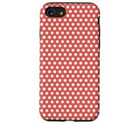 White and Live Coral Motif à Pois Saumon Coque pour iPhone SE (2020) / 7/8