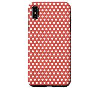 White and Live Coral Motif à Pois Saumon Coque pour iPhone XS Max