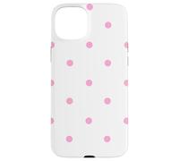 White and Pink Polka Dots Classic Polkadots Cute Girl Preppy Coque pour iPhone 15 Plus