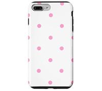 White and Pink Polka Dots Classic Polkadots Cute Girl Preppy Coque pour iPhone 7 Plus/8 Plus