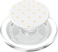 White and Yellow Polka Dots Classic Polkadots Cute Preppy PopSockets PopGrip pour MagSafe