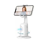 (White)Auto Face Tracking Phone Holder, 360 Rotation Face Body Phone Camera Mount Smart Tracking Shooting Phone Holder for Live Vlog