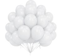 White Balloons, 50 Pcs 12 Inch Latex Balloons Pack, Matte White Balloons For Kids Birthday Party Baby Shower Wedding Birthday Princess Carnival Events Decorations