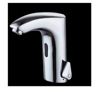 White Bathroom Cold and Hot Deck Mounted Infrared Sensor Brass Mixer Powered ，Faucet Kitchen taps for Sink