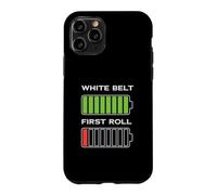 White Belt First Roll BJJ Funny Battery Humour Coque pour iPhone 11 Pro