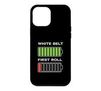 White Belt First Roll BJJ Funny Battery Humour Coque pour iPhone 12 Pro Max