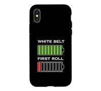 White Belt First Roll BJJ Funny Battery Humour Coque pour iPhone X/XS