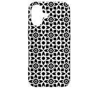 White Black Circle Cross Dot Ring Flower Petal Pattern Coque pour iPhone 17