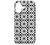 White Black Cross Square Line Timeless Traditional Pattern Coque pour iPhone 17