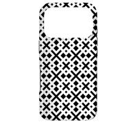 White Black Cross Square Line Timeless Traditional Pattern Coque pour iPhone 17 Pro