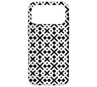 White Black Cross Square Line Timeless Traditional Pattern Coque pour iPhone 17 Pro Max