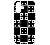 White Black Crosses on Squares Ancient Classic Pattern Coque pour iPhone 17