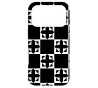 White Black Crosses on Squares Ancient Classic Pattern Coque pour iPhone 17 Pro