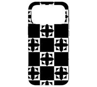White Black Crosses on Squares Ancient Classic Pattern Coque pour iPhone 17 Pro Max