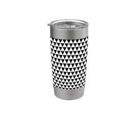 White Black Nordic Scandinavian Triangles Squares Pattern Gobelet isotherme en acier inoxydable double paroi