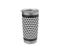 White Black Nordic Scandinavian Triangles Squares Pattern Gobelet isotherme en acier inoxydable double paroi
