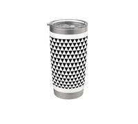 White Black Nordic Scandinavian Triangles Squares Pattern Gobelet isotherme en acier inoxydable double paroi