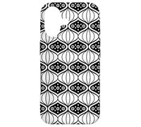 White Black Oval Onion-Like Geometric Organic OP Art Pattern Coque pour iPhone 17