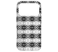 White Black Oval Onion-Like Geometric Organic OP Art Pattern Coque pour iPhone 17 Pro