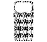 White Black Oval Onion-Like Geometric Organic OP Art Pattern Coque pour iPhone 17 Pro Max
