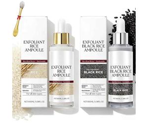 White + Black Rice Peel Ampoule Set,Soft Exfoliating Face And Body Scrub Dead,Smooth Skin Texture,For All Skin Types.