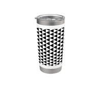 White Black Scandinavian Nordic Triangles Squares Pattern Gobelet isotherme en acier inoxydable double paroi