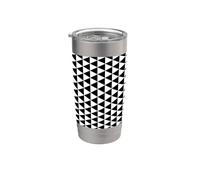 White Black Scandinavian Nordic Triangles Squares Pattern Gobelet isotherme en acier inoxydable double paroi