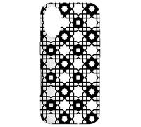White Black Square Star Cross Ethnic Rustic Folk Pattern Coque pour iPhone 17