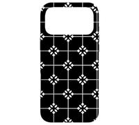 White Black Star Flower Floral Square Night Skyline Pattern Coque pour iPhone 17 Pro Max