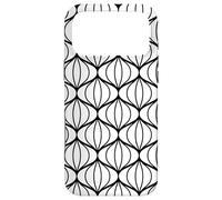 White Black Teardrop Round Oval Curve Art Nouveau Pattern Coque pour iPhone 17 Pro Max